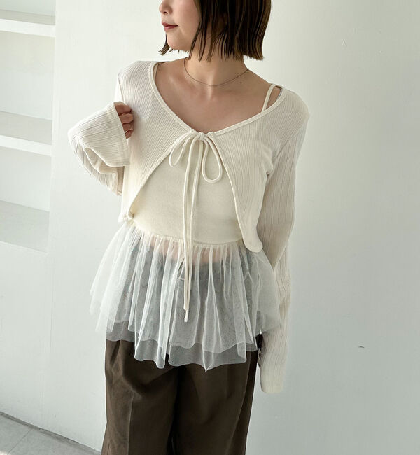 archives「ＦリボンカットＣＤ&times;ドッキングキャミＳＥＴ」|カーディガン|