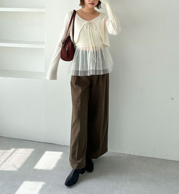 archives「ＦリボンカットＣＤ&times;ドッキングキャミＳＥＴ」|カーディガン|