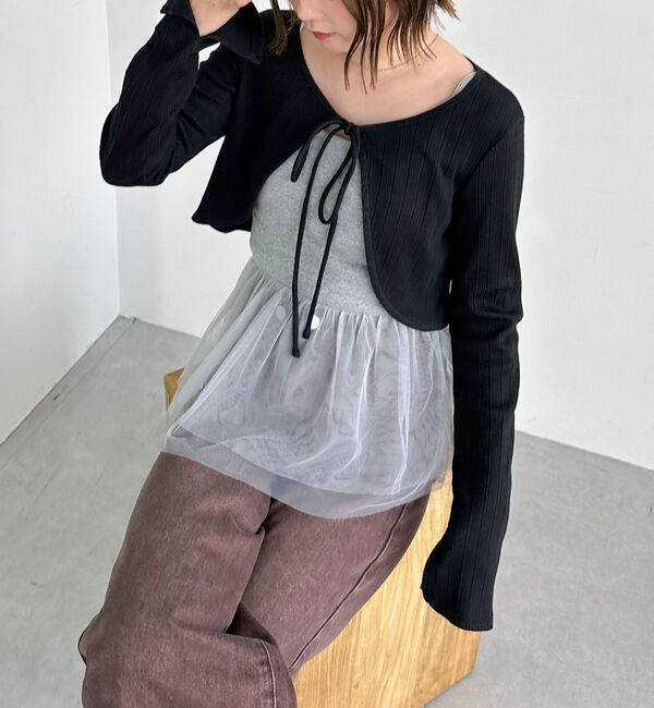 archives「ＦリボンカットＣＤ&times;ドッキングキャミＳＥＴ」|カーディガン|