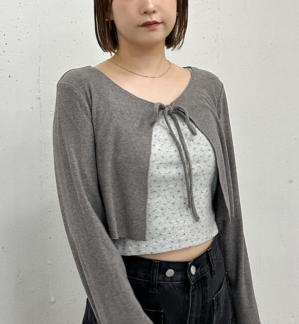 archives「起毛カットリブＣＤ&times;花柄キャミＳＥＴ」|カーディガン|