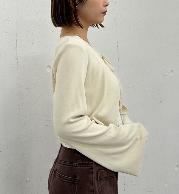 archives「起毛カットリブＣＤ&times;花柄キャミＳＥＴ」|カーディガン|