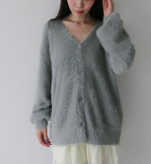 archives「ラメフェザーミドルニットカーディガン」|カーディガン|