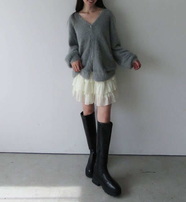 archives「ラメフェザーミドルニットカーディガン」|カーディガン|