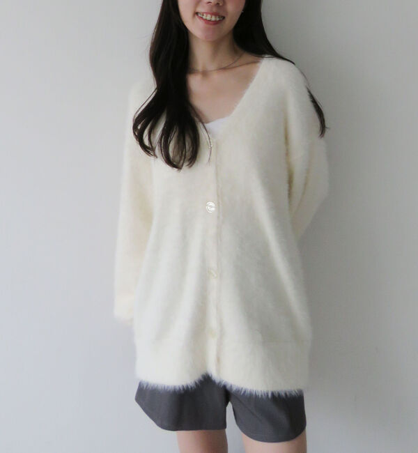 archives「ラメフェザーミドルニットカーディガン」|カーディガン|