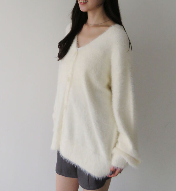 archives「ラメフェザーミドルニットカーディガン」|カーディガン|