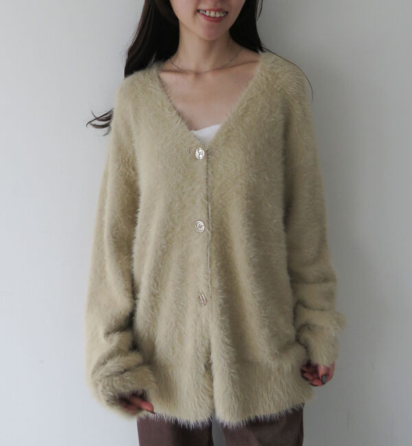 archives「ラメフェザーミドルニットカーディガン」|カーディガン|