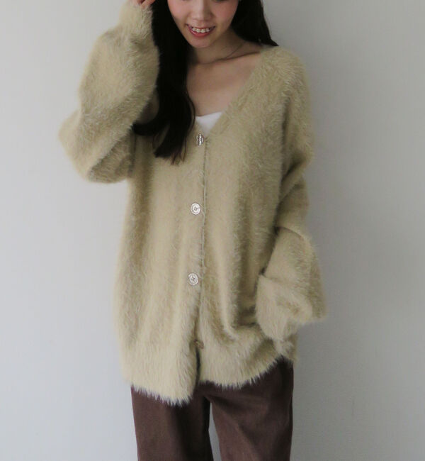 archives「ラメフェザーミドルニットカーディガン」|カーディガン|