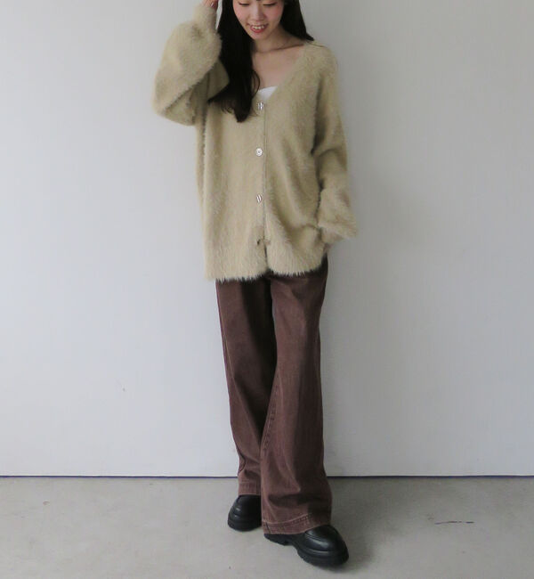 archives「ラメフェザーミドルニットカーディガン」|カーディガン|