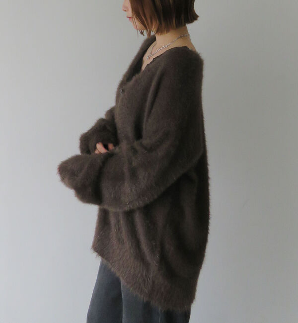 archives「ラメフェザーミドルニットカーディガン」|カーディガン|