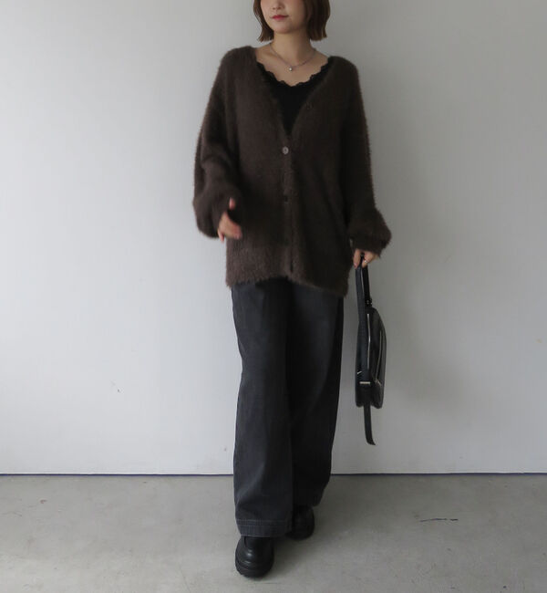 archives「ラメフェザーミドルニットカーディガン」|カーディガン|