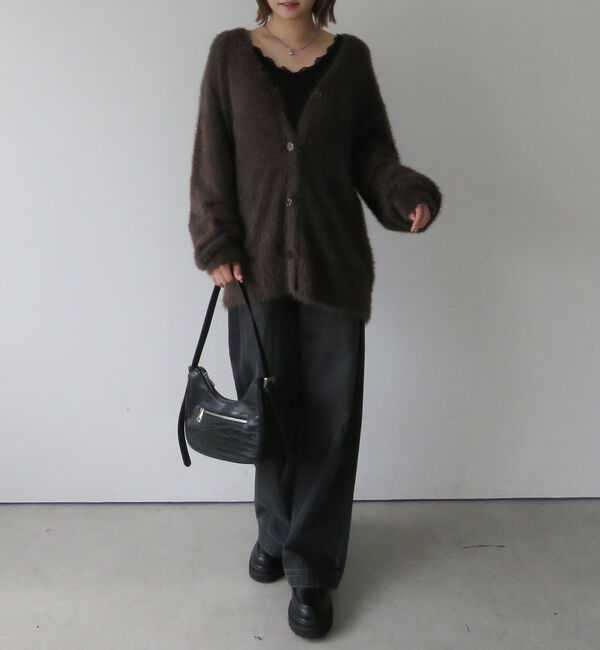 archives「ラメフェザーミドルニットカーディガン」|カーディガン|