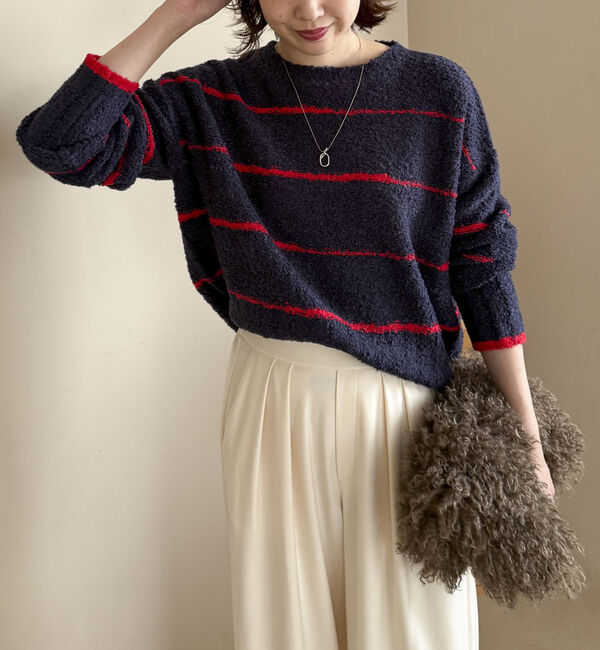 Doux archives「ブークレーボーダーニットプルオーバー」|ニット・セーター|