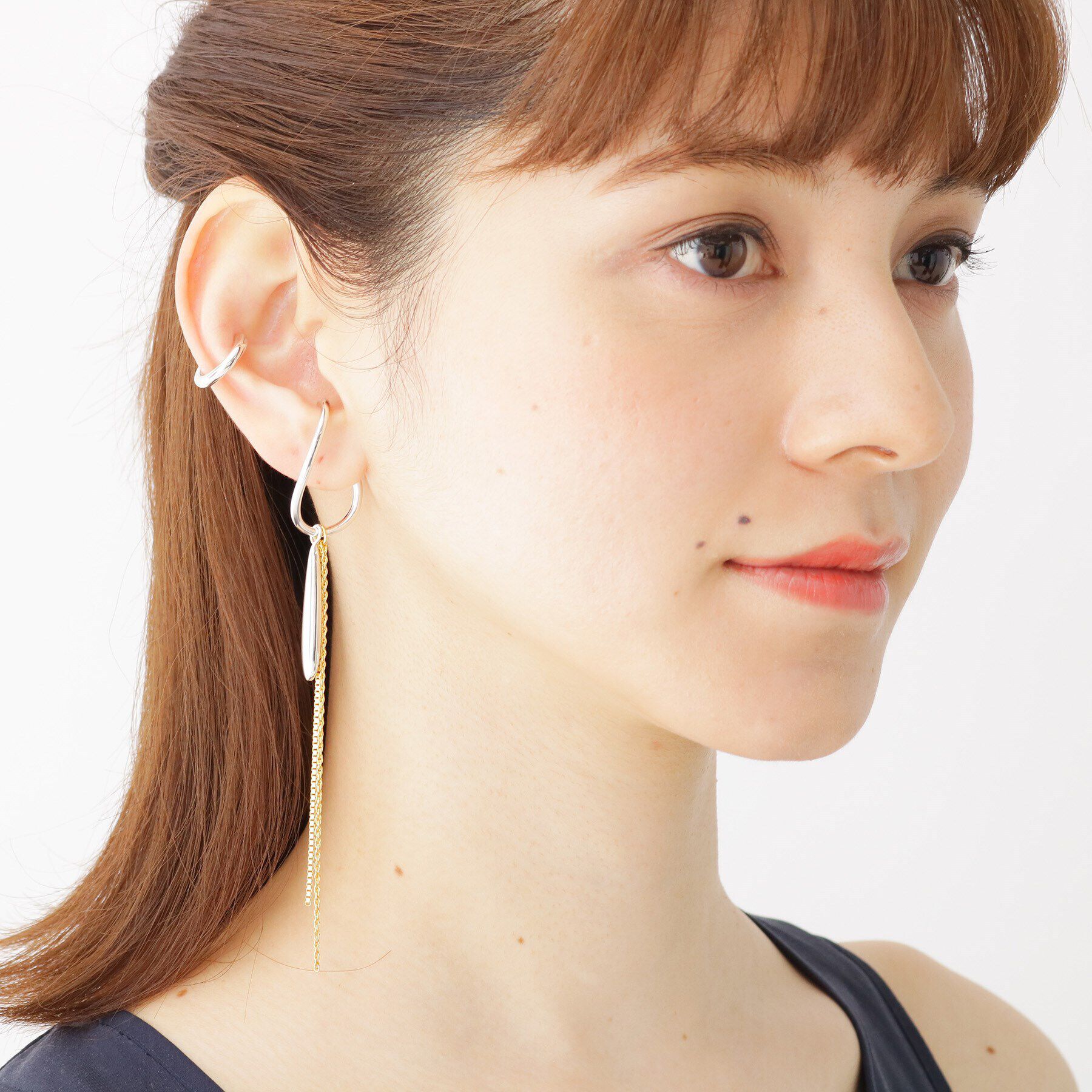 COCOSHNIK「シルバー ペアシェイプ イヤーカフチャーム」|チャーム・キーホルダー|