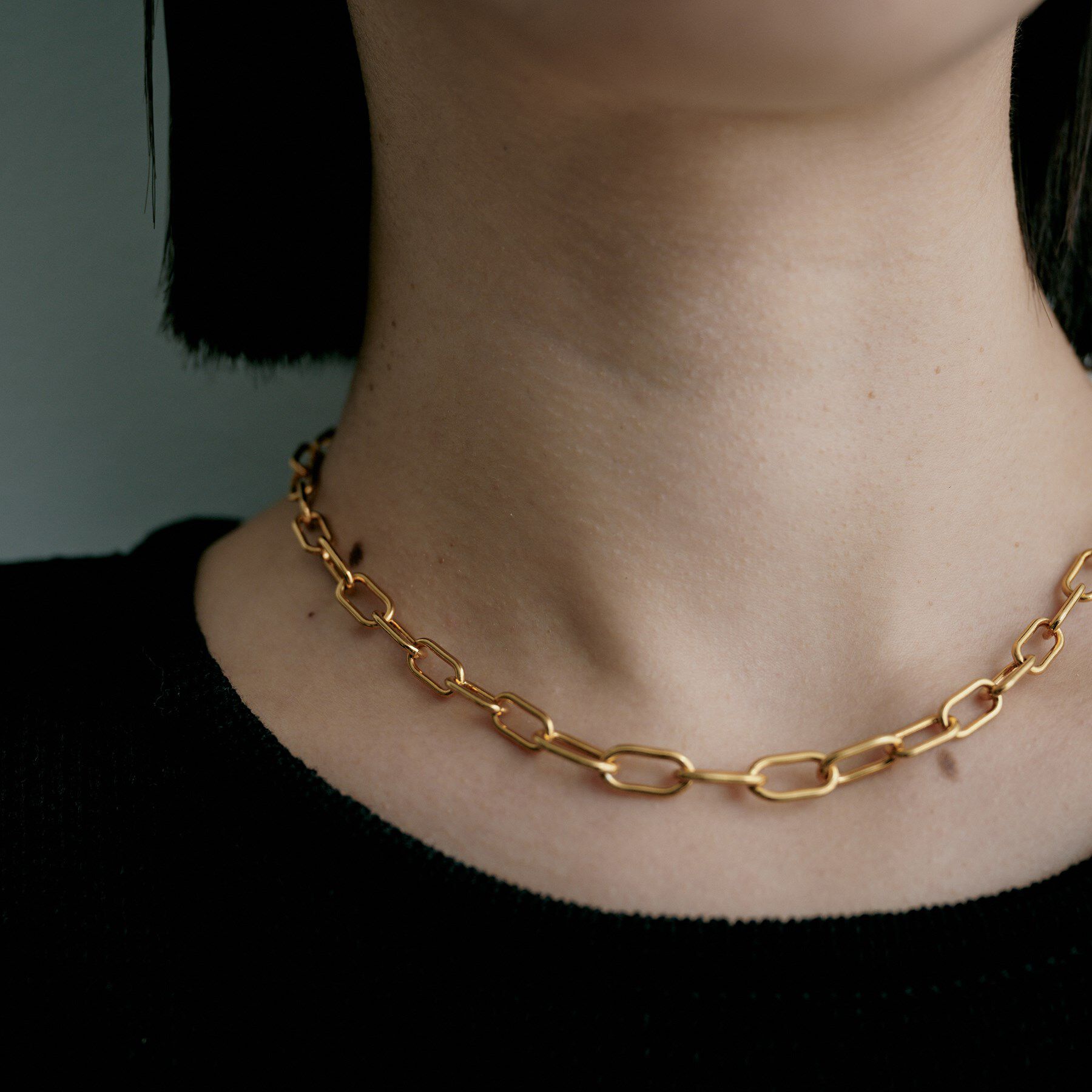 COCOSHNIK ONKITSCH「シルバー デザインチェーン ケーブルグラデーションネックレスGP」|ネックレス|