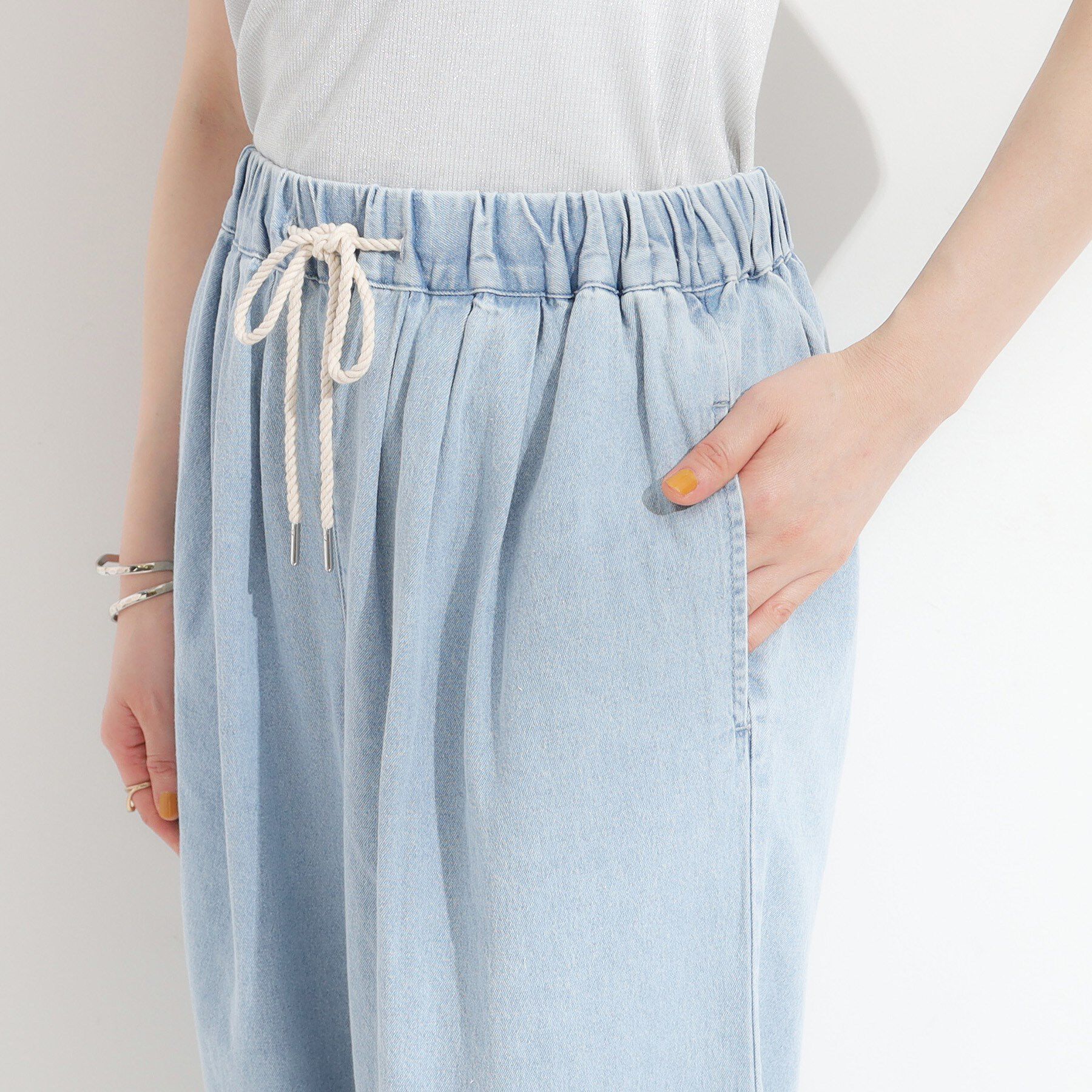 SHOO･LA･RUE「暑い夏も軽やかに デニムイージーワイドパンツ」|その他|