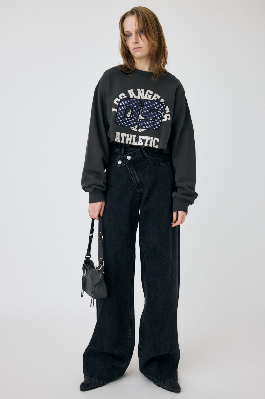 MOUSSY「RHINESTONE NUMBER REMAKE プルオーバー」|パーカー|