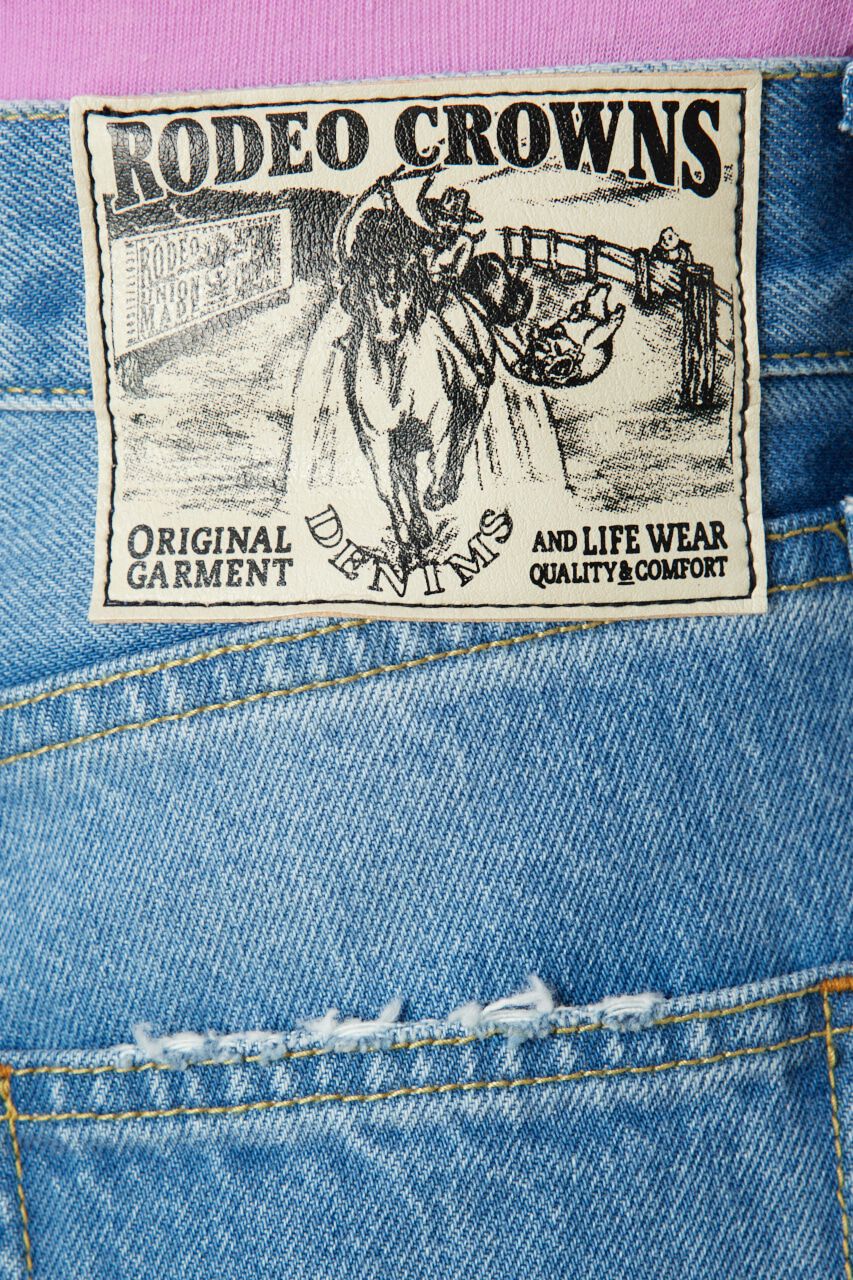RODEO CROWNS「ダメージDENIM バミューダパンツ」|デニム|