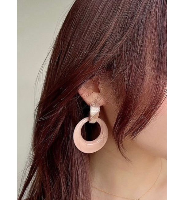 RESEXXY「マーブルサークルピアス」|ピアス|ピンク