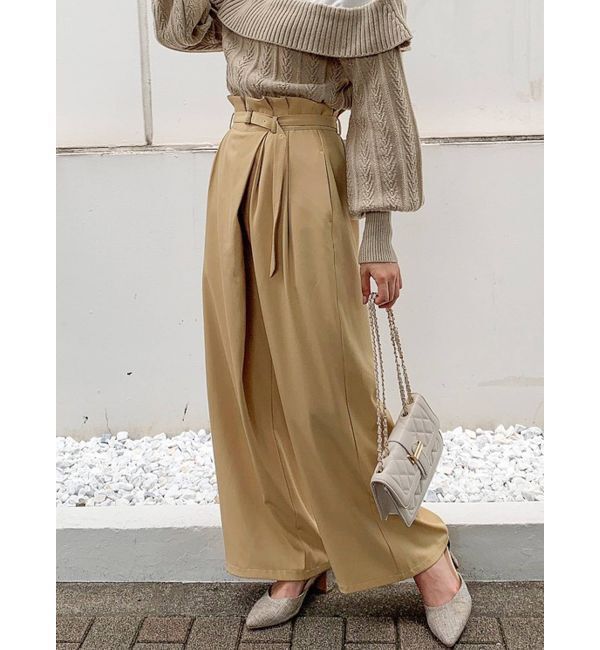 dazzlin「ラップデザインワイドパンツ」|その他|イエロー