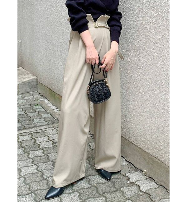dazzlin「ラップデザインワイドパンツ」|その他|ベージュ