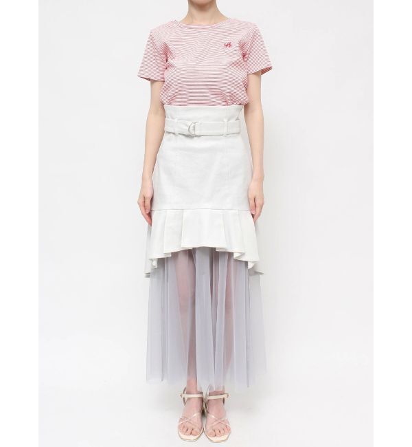 dazzlin「チュールドッキングデニムスカート」|スカート|