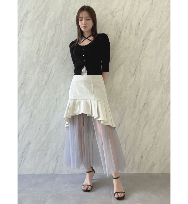 dazzlin「チュールドッキングデニムスカート」|スカート|