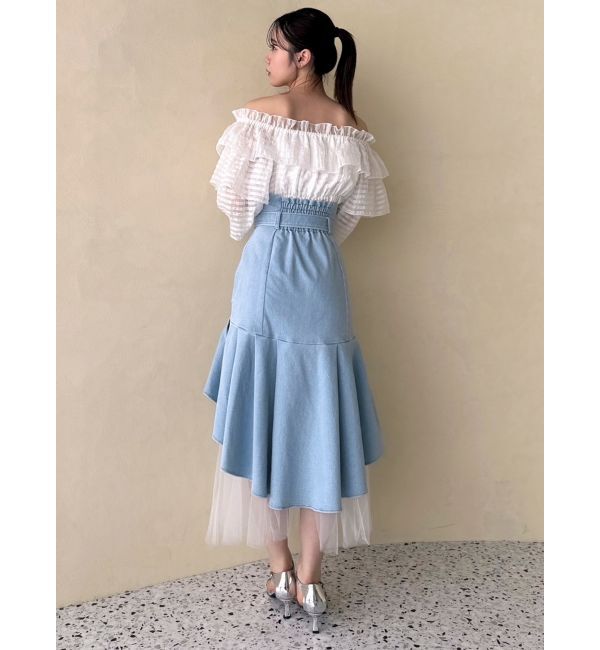 dazzlin「チュールドッキングデニムスカート」|スカート|