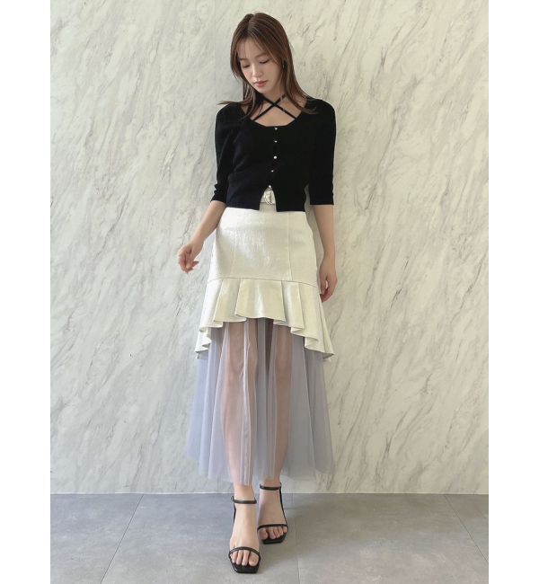 dazzlin「チュールドッキングデニムスカート」|スカート|