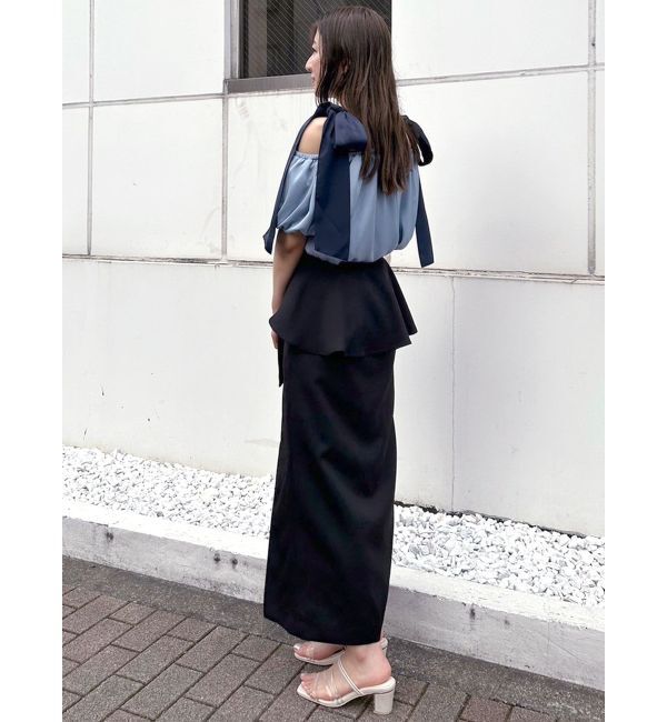 MERCURYDUO「ペプラムベルテットスリットスカート」|スカート|