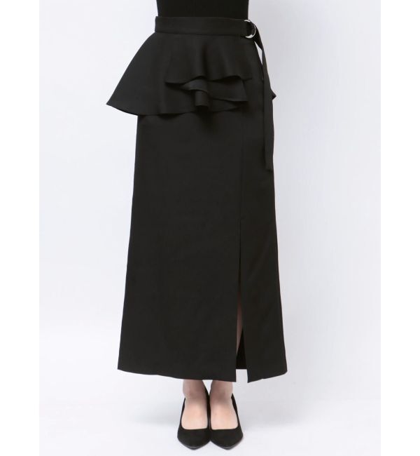 MERCURYDUO「ペプラムベルテットスリットスカート」|スカート|