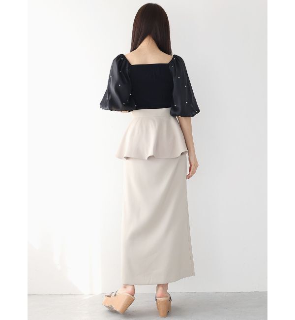 MERCURYDUO「ペプラムベルテットスリットスカート」|スカート|