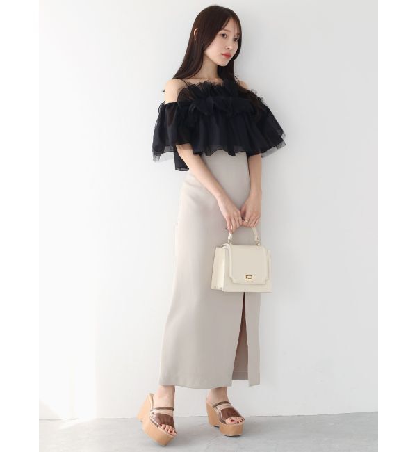 MERCURYDUO「ペプラムベルテットスリットスカート」|スカート|