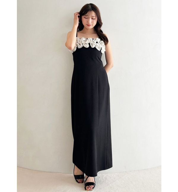 MERCURYDUO「デコルテバルーンフリルキャミワンピース」|ワンピース|