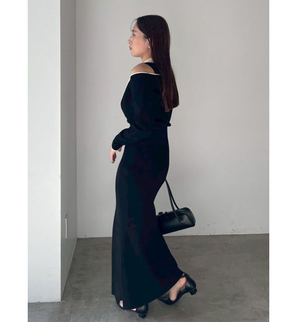 LAGUNAMOON「ラインディティールナローニットワンピース」|ワンピース|