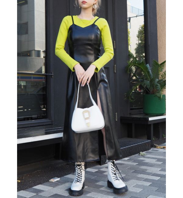 EVRIS「サイドギャザーリブトップス」|Tシャツ・カットソー|