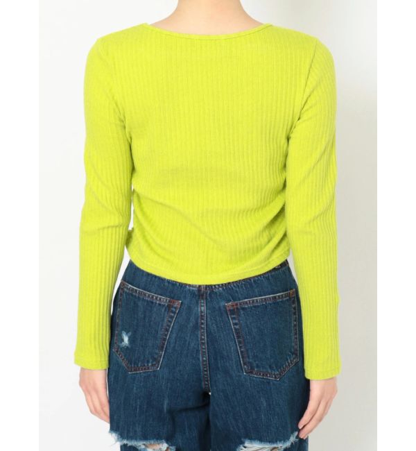 EVRIS「サイドギャザーリブトップス」|Tシャツ・カットソー|