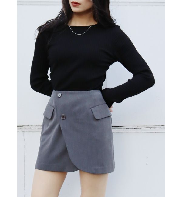 EVRIS「サイドギャザーリブトップス」|Tシャツ・カットソー|