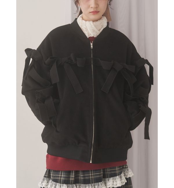 merry jenny「ribbon ribbon blouson」|ブルゾン・スタジャン|ブラック