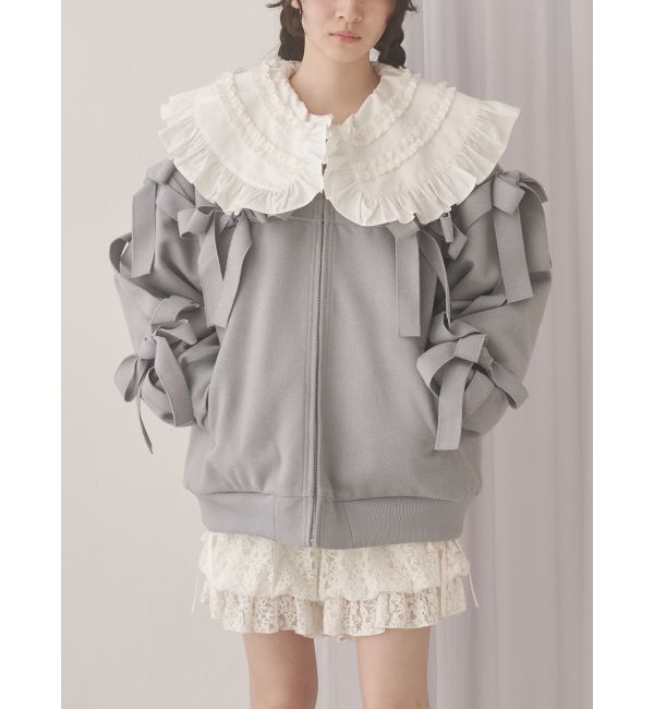 merry jenny「ribbon ribbon blouson」|ブルゾン・スタジャン|ブルー