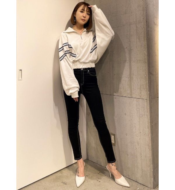 GYDA「2LINE LOGOテープハーフZIP TOPS」|Tシャツ・カットソー|