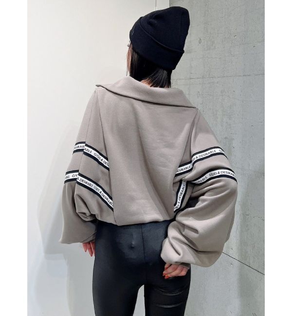 GYDA「2LINE LOGOテープハーフZIP TOPS」|Tシャツ・カットソー|