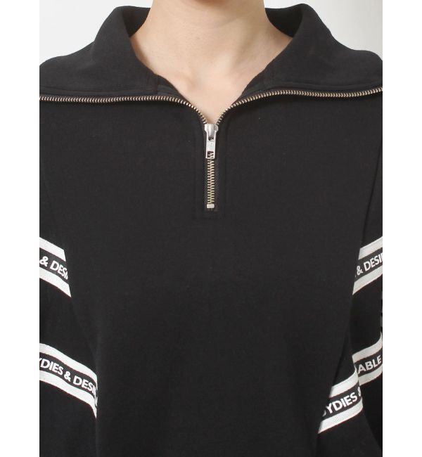 GYDA「2LINE LOGOテープハーフZIP TOPS」|Tシャツ・カットソー|