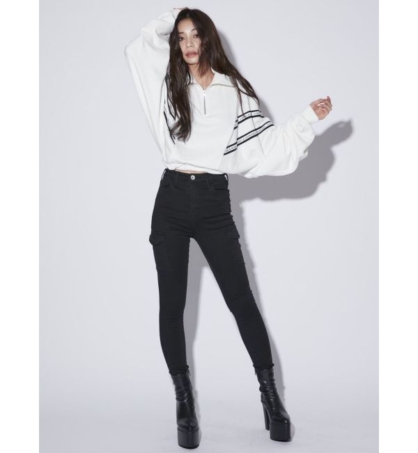 GYDA「2LINE LOGOテープハーフZIP TOPS」|Tシャツ・カットソー|