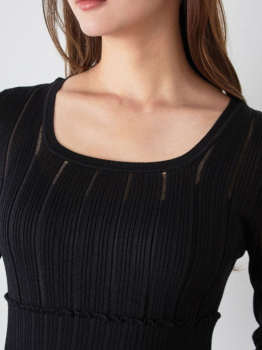 SNIDEL「レースクロシェロングドレス」|ワンピース|