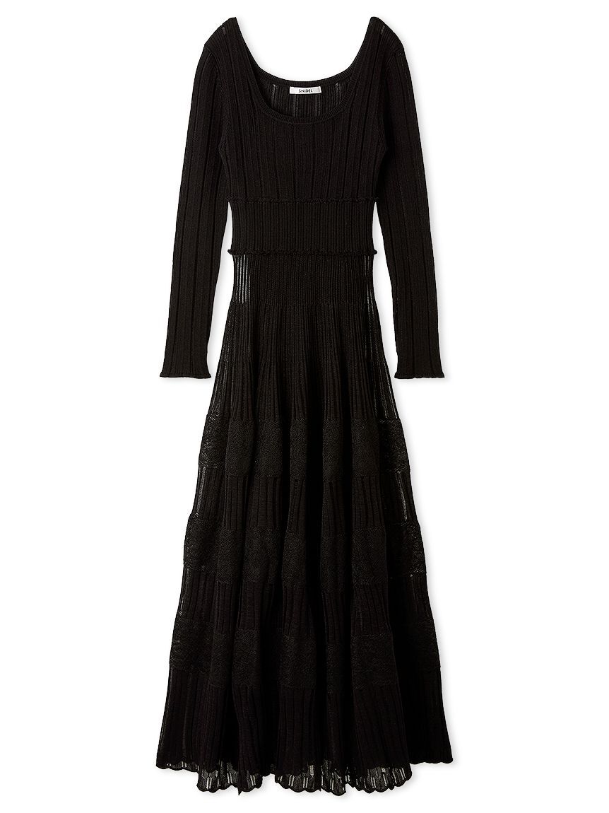 SNIDEL「レースクロシェロングドレス」|ワンピース|