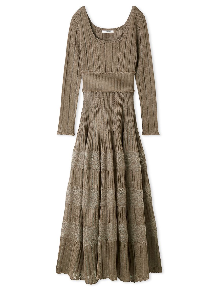 SNIDEL「レースクロシェロングドレス」|ワンピース|MOC