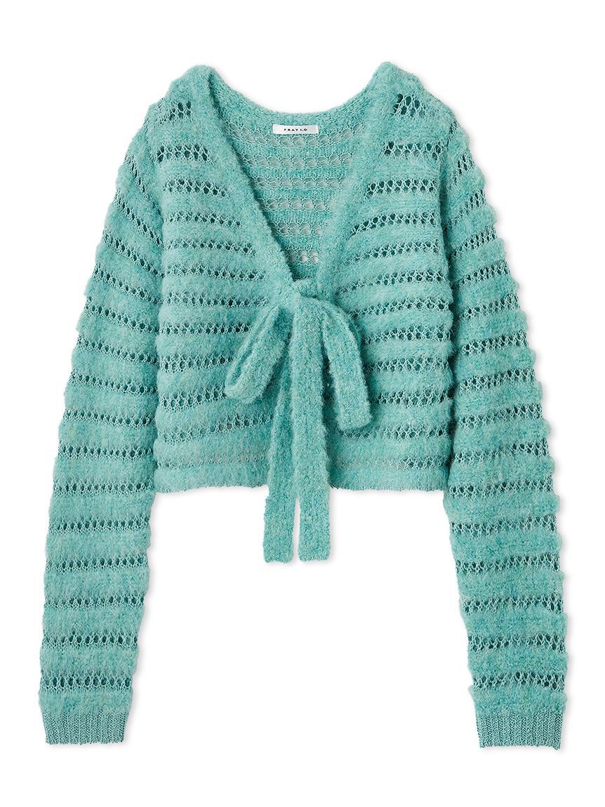 FRAY I.D「ネット編みシャギーボーダーカーデ」|カーディガン|TUQ