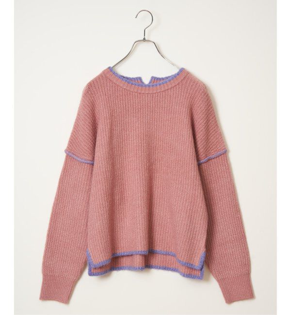 Lbc with Life「ステッチ配色畦ラインニットプルオーバー」|カーディガン|