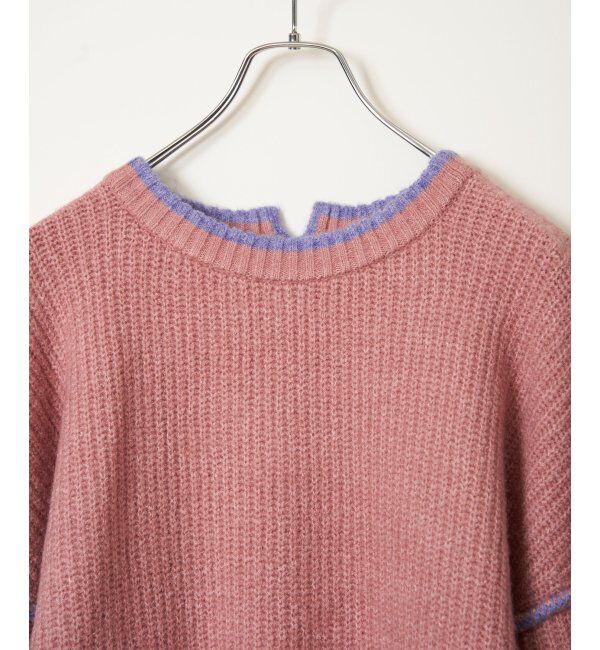 Lbc with Life「ステッチ配色畦ラインニットプルオーバー」|カーディガン|