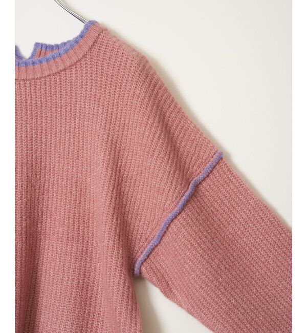 Lbc with Life「ステッチ配色畦ラインニットプルオーバー」|カーディガン|